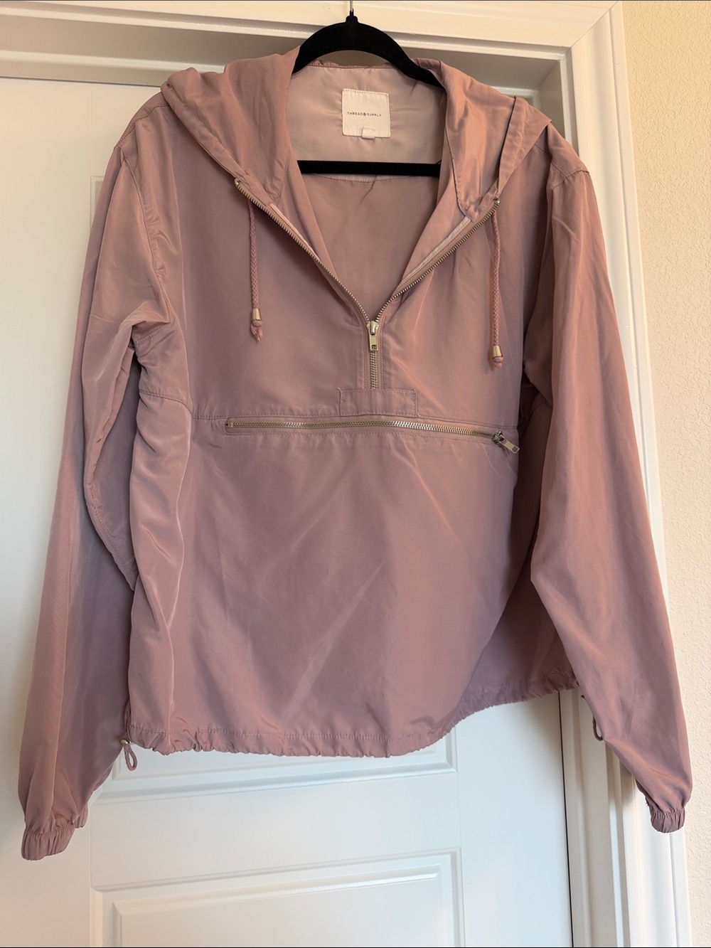 Thread & Supply Dusty Mauve Hooded Pullover Anorak